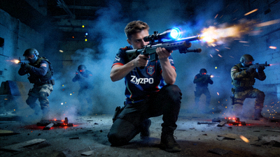 CS:GO职业选手ZywOo使用AWP狙击枪完成残局1V4极限操作